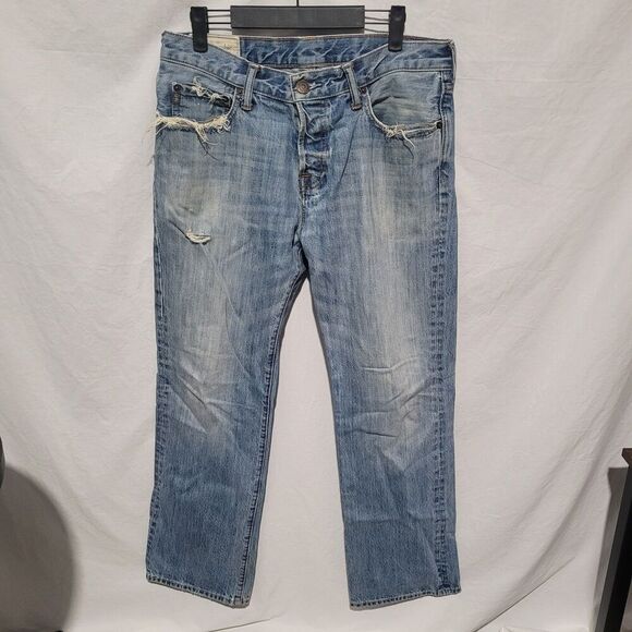 Men's Abercrombie & Fitch The A&F Boot Distressed Button-Fly W32 L30 - Picture 6 of 6